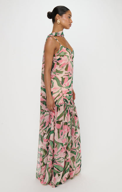Dalia Maxi Dress ~ Flamingo Palms