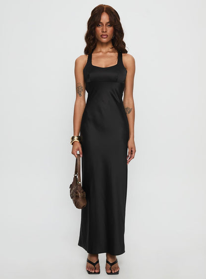 Alter Egos Drape Maxi Dress Black