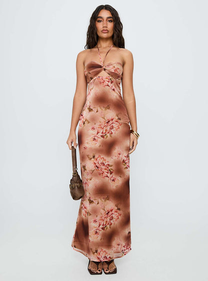Saye Halter Twist Maxi Dress Multi