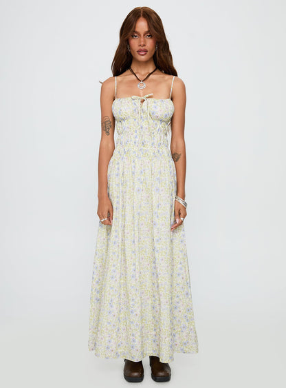 Loralei Shirred Maxi Dress Floral