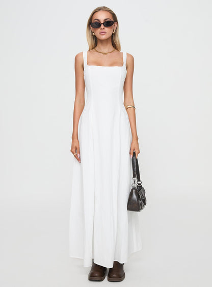You Can Maxi Dress White Petite