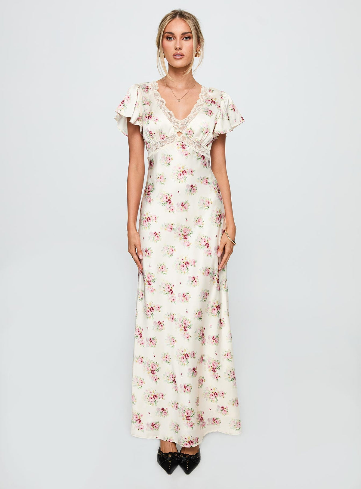 Miraselle Maxi Dress Cream Floral