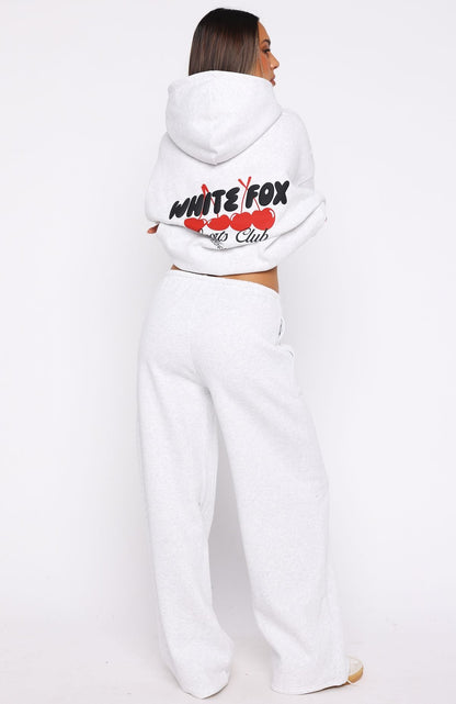 Club 14 Cassie Wide Leg Sweatpants Grey Marle