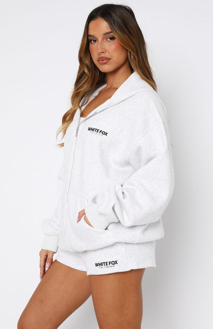 Core Essentials Zip Hoodie Grey Marle