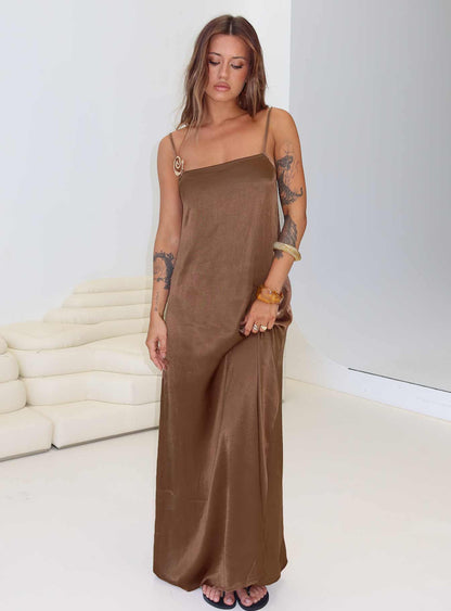Apple Cider Maxi Dress Brown