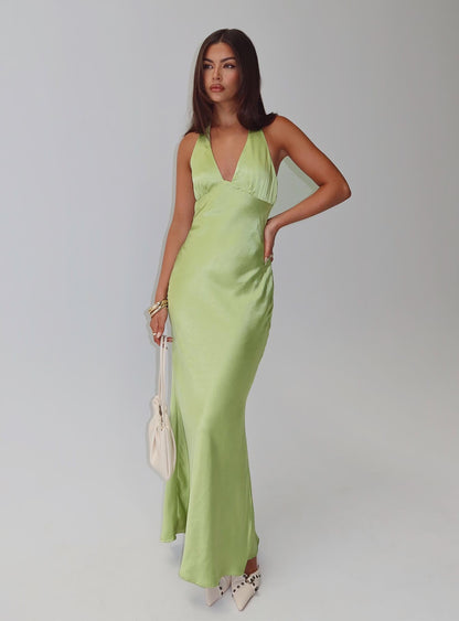 Gloriana Halter Maxi Dress Green