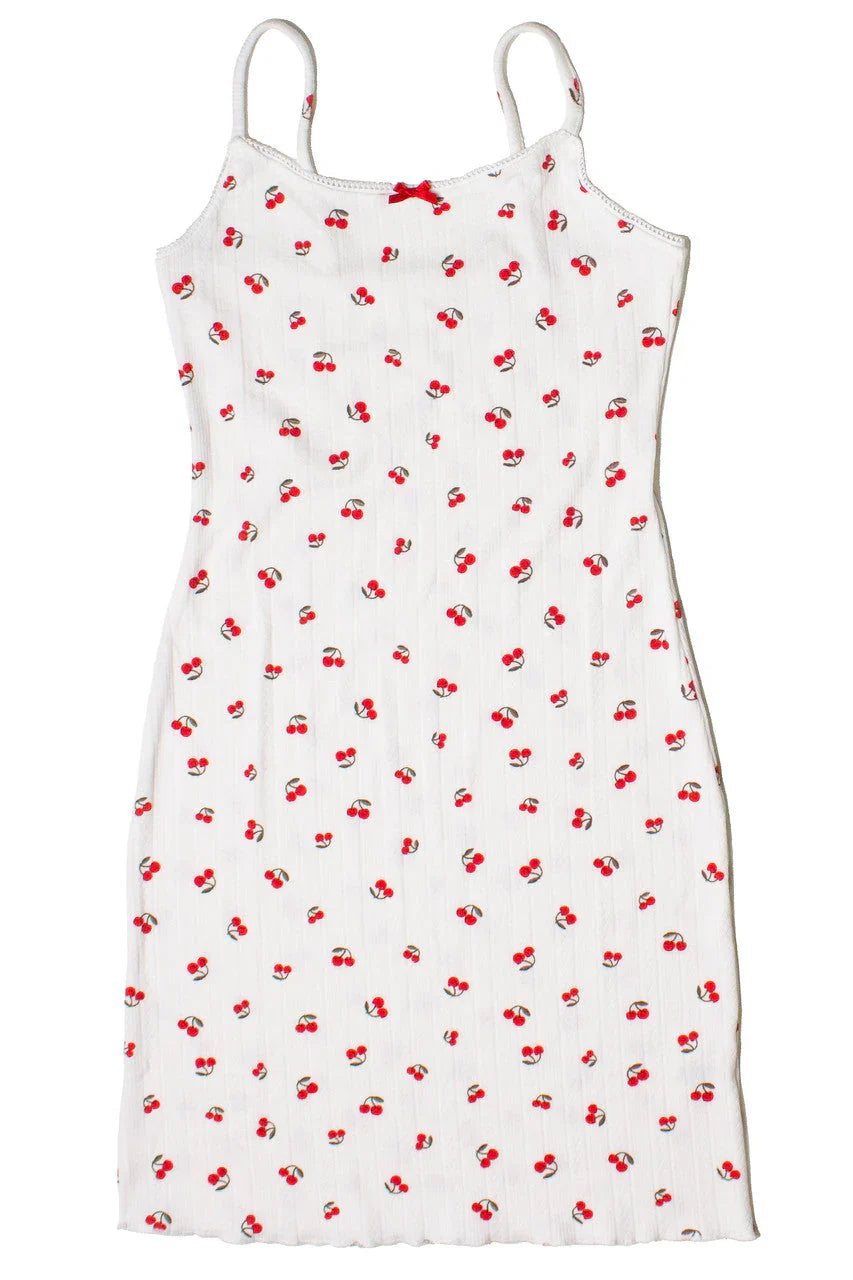 Bow Detail Fruit Print Mini Dress