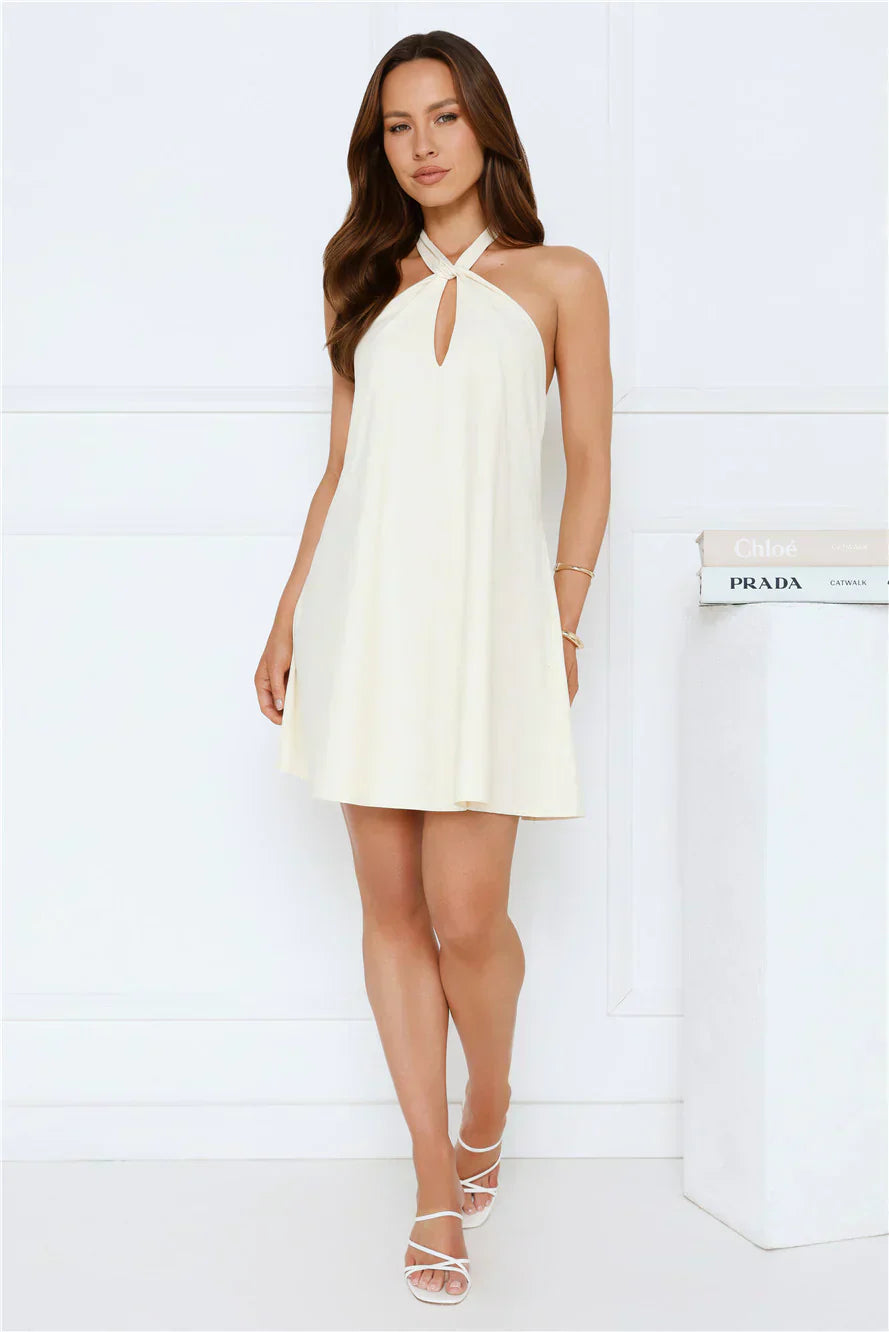 Breezy Beauty Halter Mini Dress