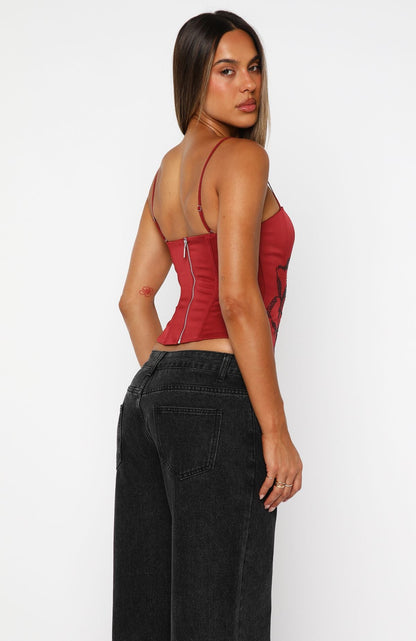 Miss You Always Bustier Ruby Red
