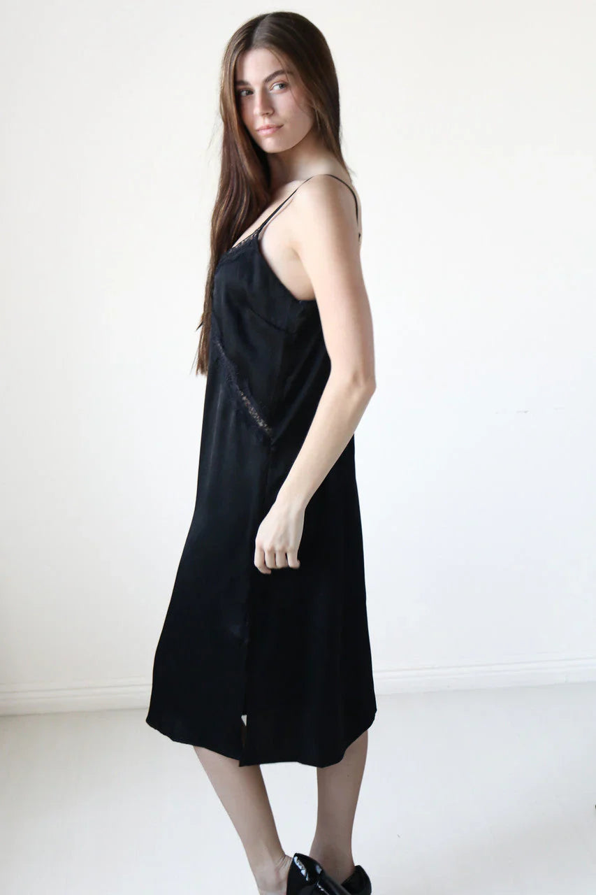 Black Midi Slip Dress