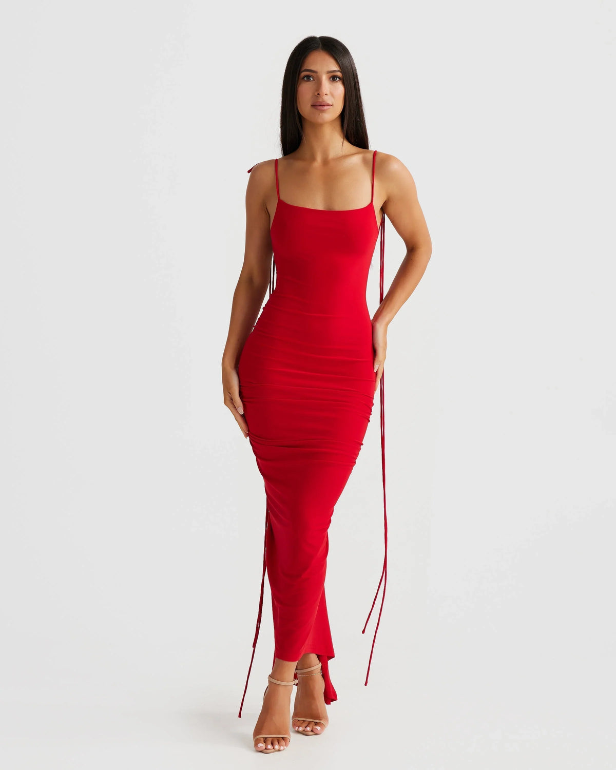 Azari Midi Dress - Red
