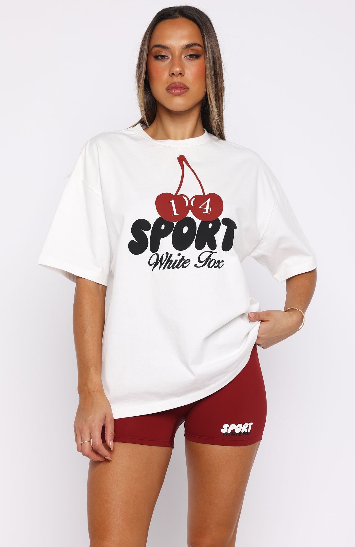 Club 14 Peyton Oversized Tee White