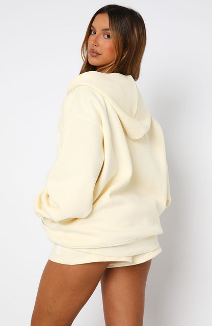 Ready To Go Zip Front Hoodie Lemon