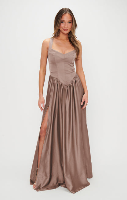 Abigail Maxi Dress ~ Dune Luxe Satin