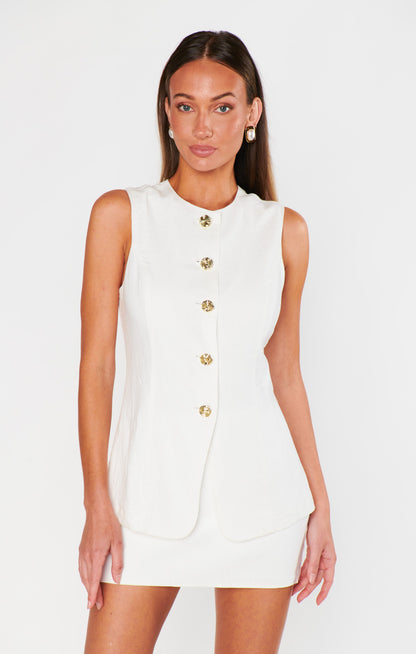 All Night Skort ~ White Linen