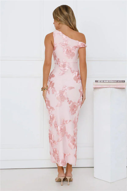 Billions Off Shoulder Mesh Maxi Dress