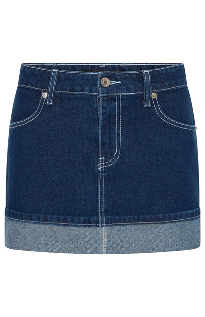 Charlotte Denim Mini Skirt Dark Indigo