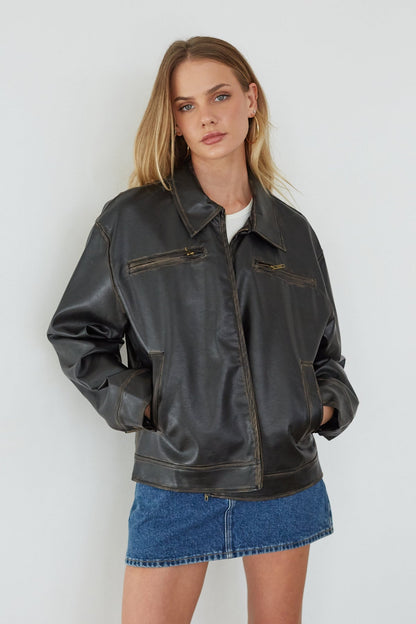 Dylan Faux Leather Jacket