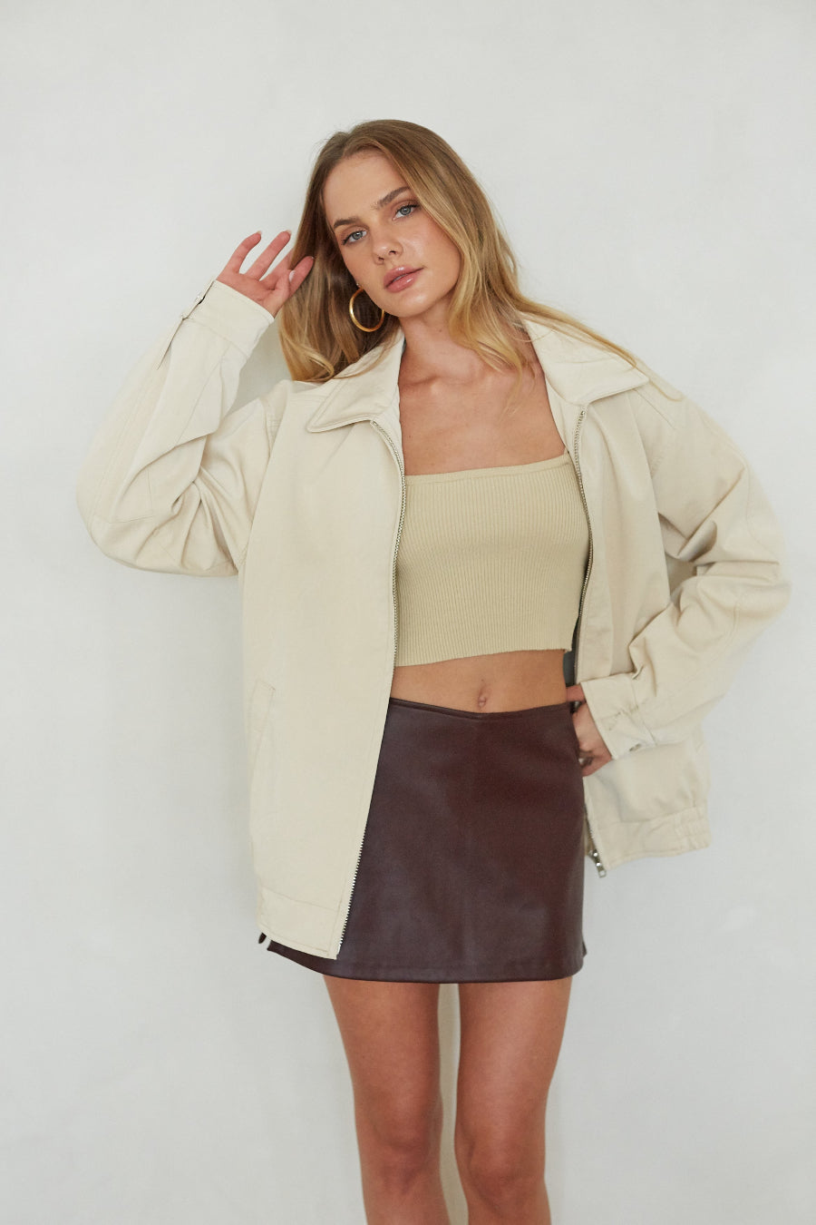 Frankie Faux Leather Oversized Jacket