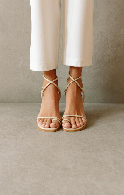 Alohas Grace Wrap Up Heel ~ Corn Ivory