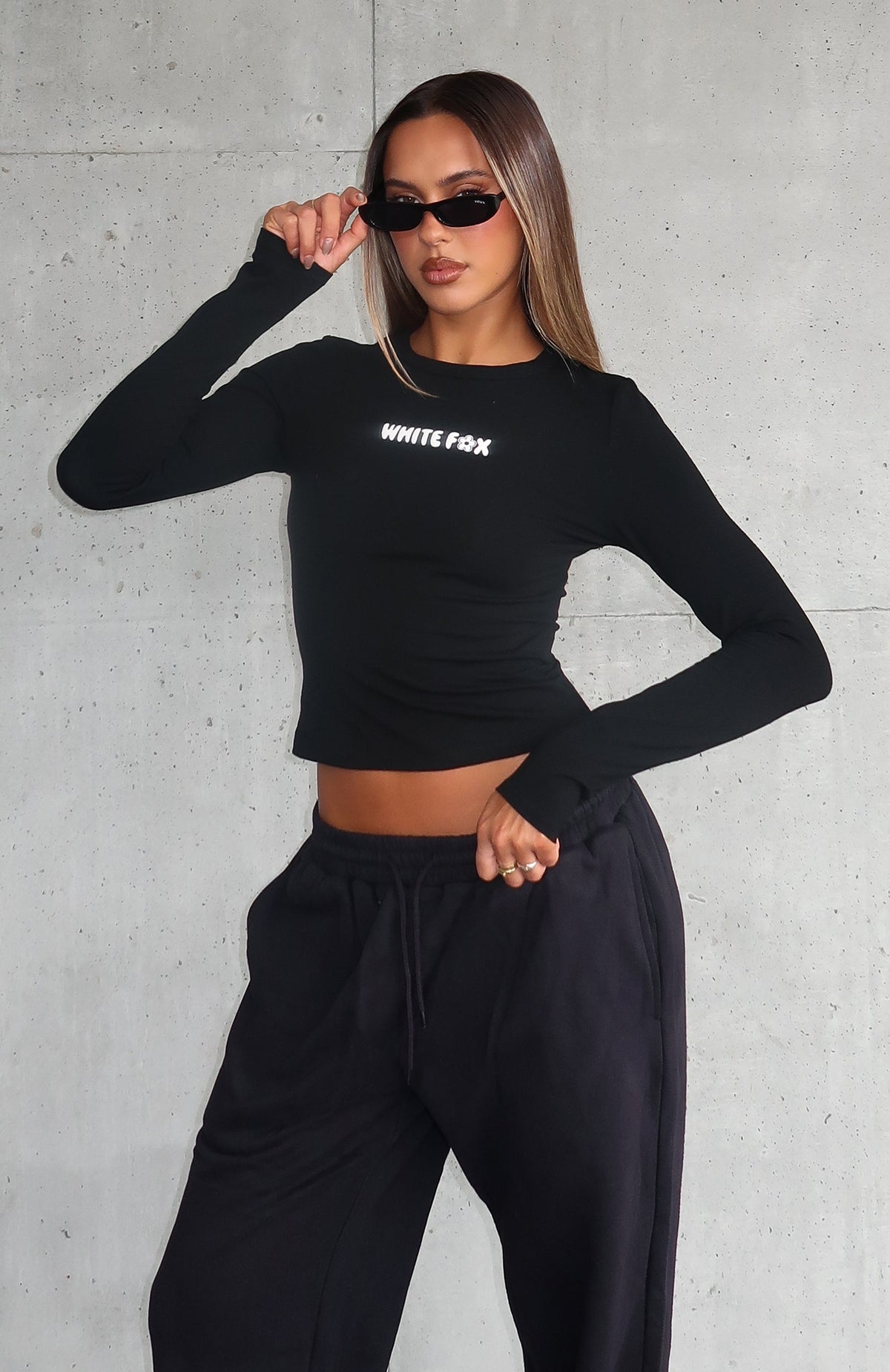 Love Addiction Long Sleeve Baby Tee Black
