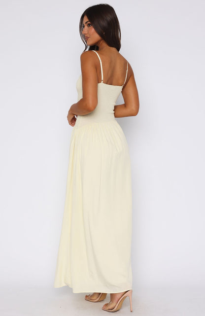 Too Many Questions Maxi Dress Lemon