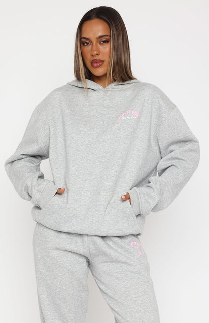 Love Me Tender Oversized Hoodie Dark Grey Marle
