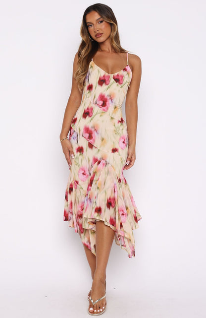 Butterfly Kisses Midi Dress Buttercream Fields