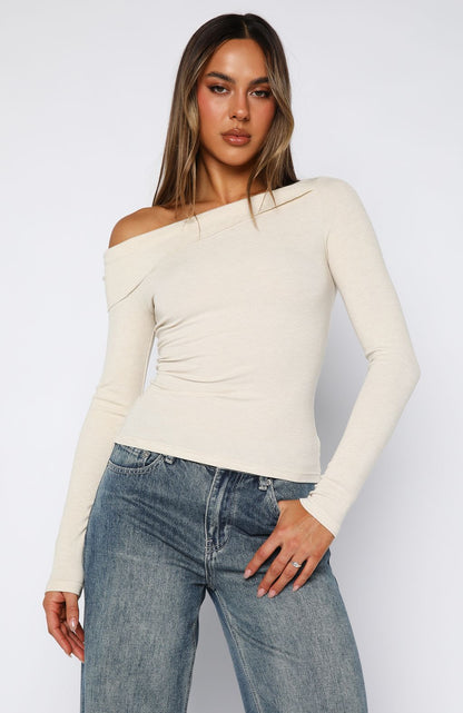 Swapping Digits Long Sleeve Top Oat