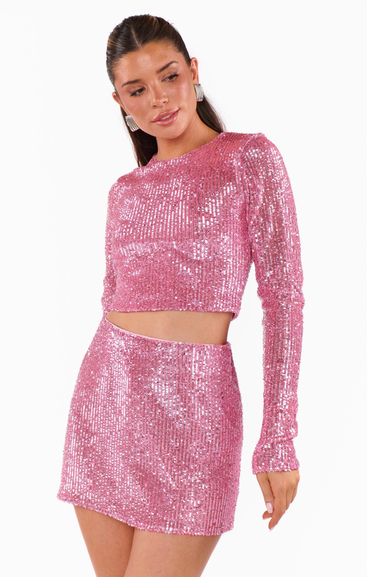 All Night Skort ~ Party Pink Sequins