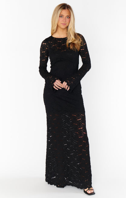 Anjelica Maxi Dress ~ Black Lace