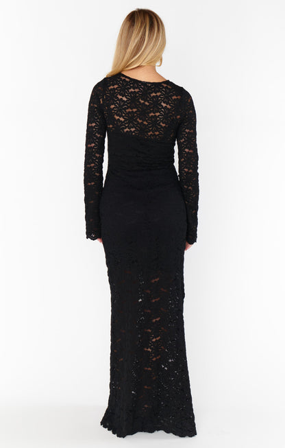 Anjelica Maxi Dress ~ Black Lace