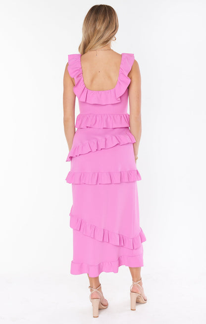 Greta Dress ~ Pink Lilac Stretch