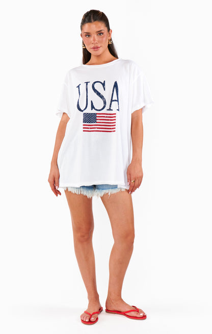 Airport Tee ~ USA Flag Graphic
