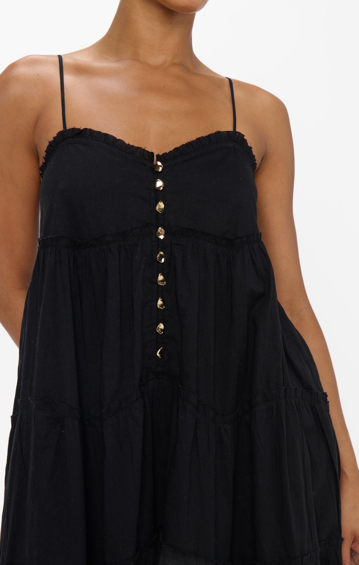 Gracie Midi Dress ~ Black Voile