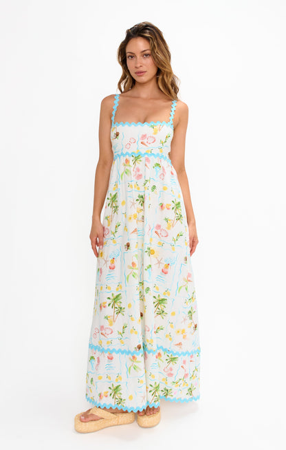 Getaway Maxi Dress ~ Seaside Treasures Blue Scallop