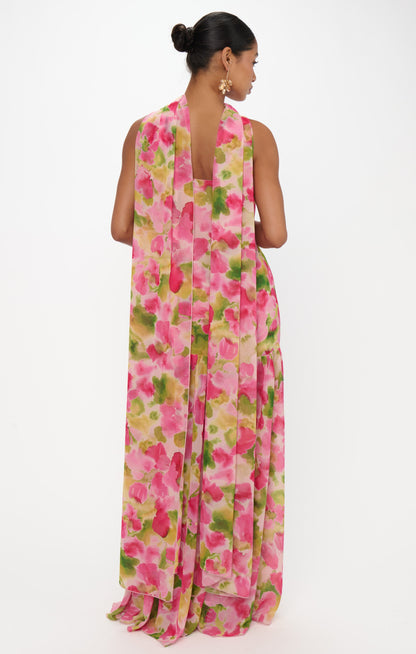 Dalia Maxi Dress ~ Watercolor Floral Chiffon