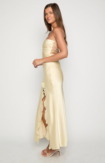 Mackenna Yellow Strapless Maxi Dress