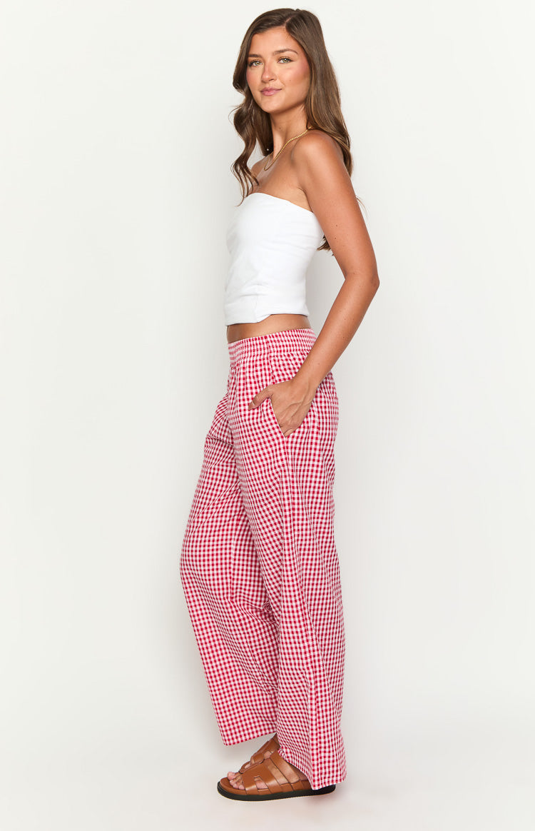 Mahalia Red Gingham Pants
