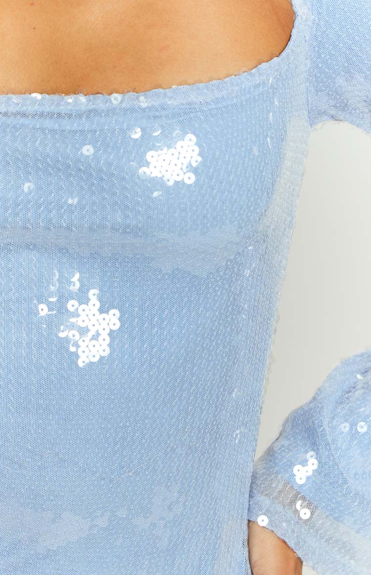 Marienne Blue Sequin Mini Dress