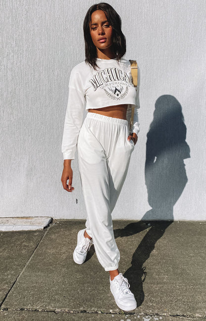 Michigan Camp Two Piece Lounge Set White