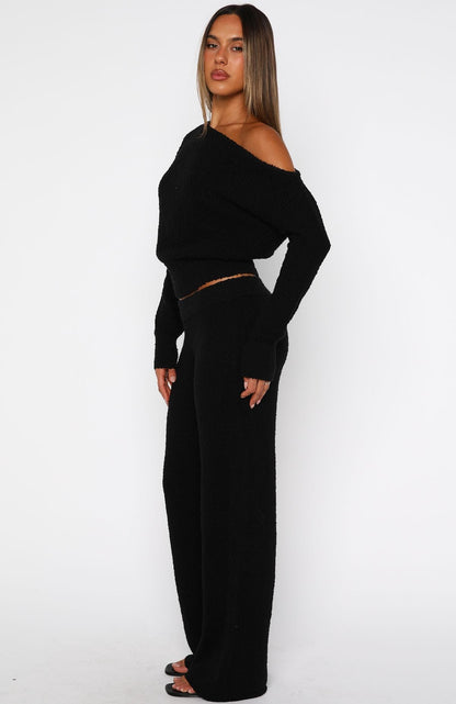 Please Be Mine Knit Pants Black