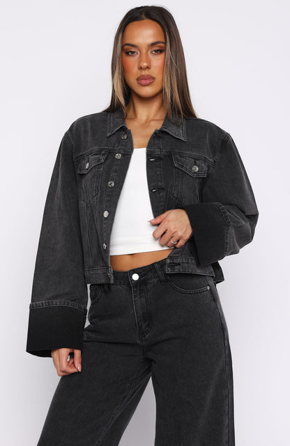 Charlotte Denim Jacket Black Acid