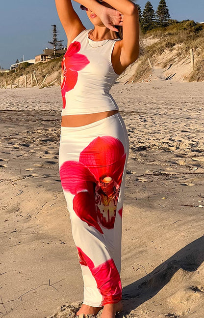 Payge White Orchid Maxi Skirt
