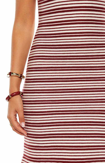 Rhiannon Burgundy Stripe Knit Maxi Dress