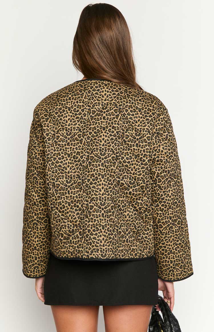 Robbie Leopard Print Quilted Jacket