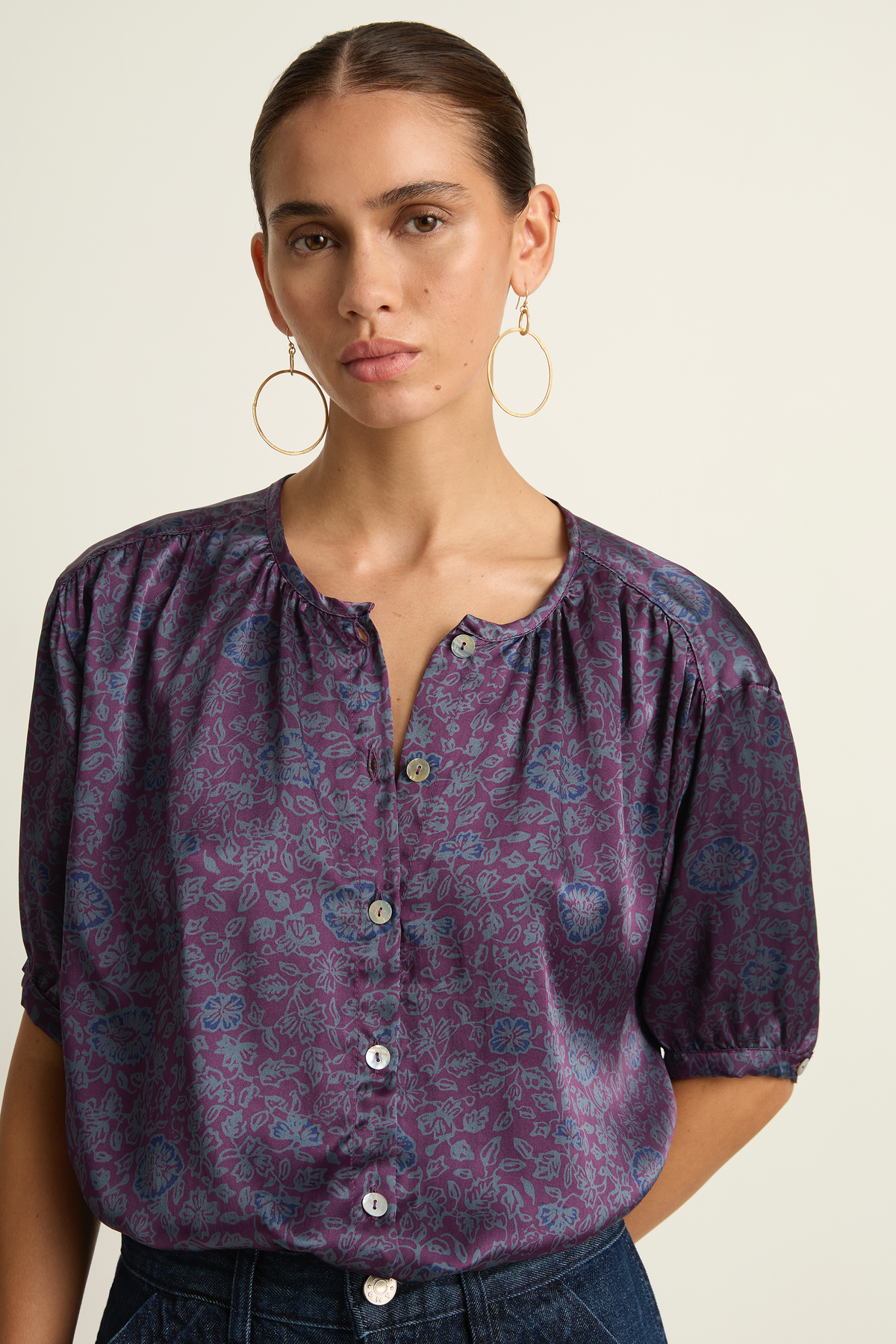 Natalie Martin Violet Top - Heritage Floral Amethyst
