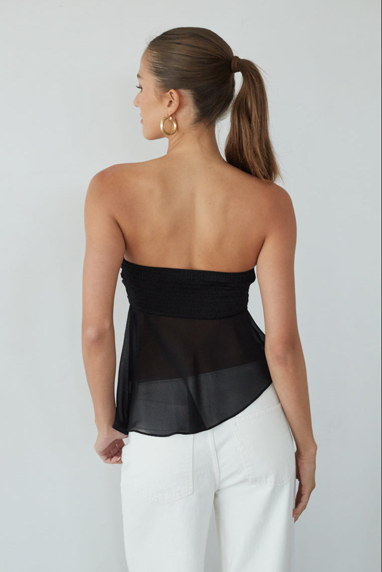 Sharlene Asymmetrical Sheer Top