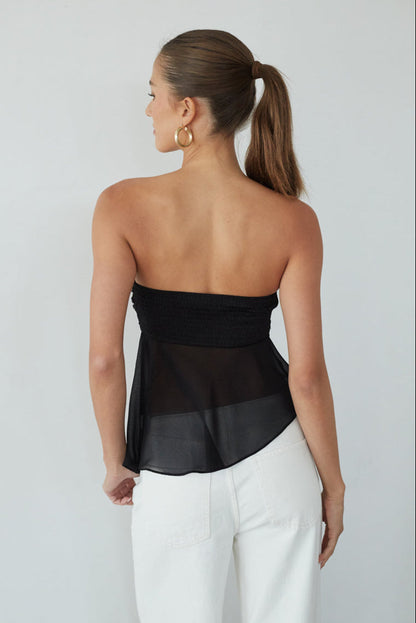Sharlene Asymmetrical Sheer Top
