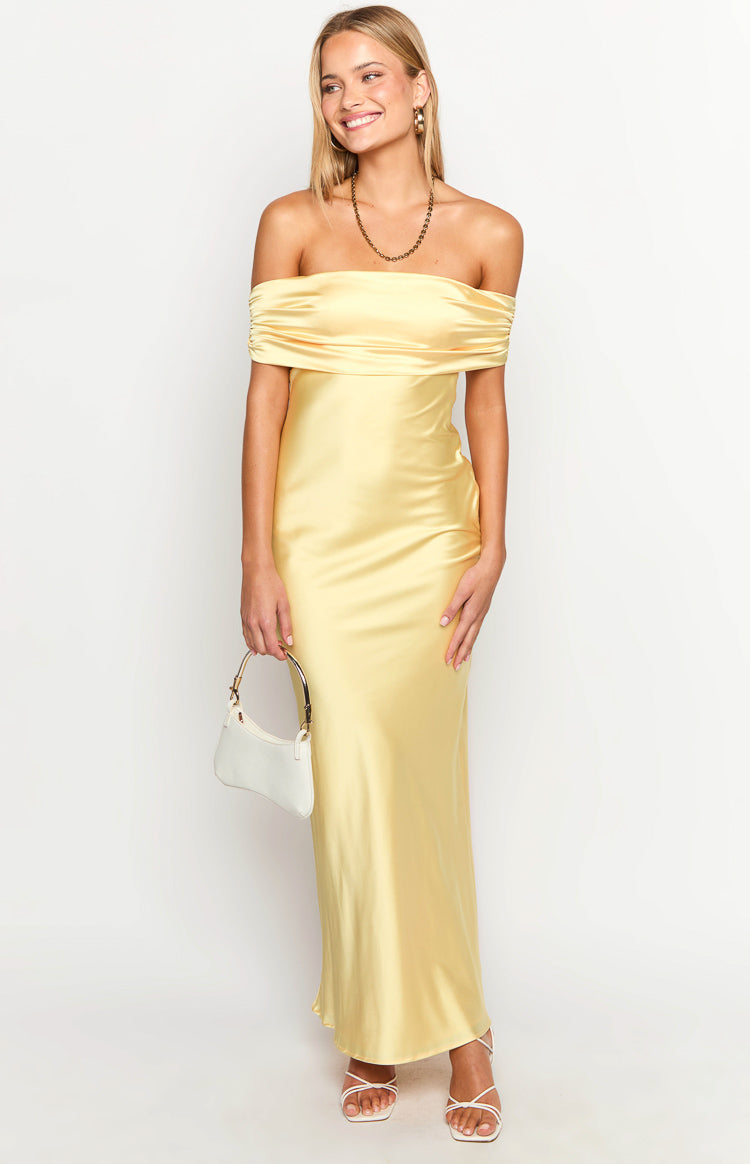 Seraphina Yellow Off The Shoulder Maxi Dress